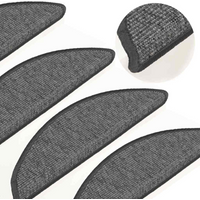 vidaXL Stair Mats 15 pcs 56x17x3 cm Beige and Grey Half Round