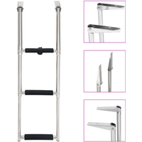 vidaXL Folding Boarding Ladder 3-step Stainless Steel