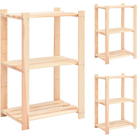 vidaXL 3-Tier Storage Racks 3 pcs 60x38x90 cm Solid Pinewood 150 kg
