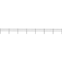 vidaXL Garden Fence with Spear Top Steel 1248x60 cm Black