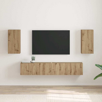 vidaXL TV Wall Cabinet Wall-mounted 2 pcs Artisian Oak 30 x 31 x 60 cm