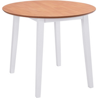 vidaXL Drop-leaf Dining Table Round MDF White