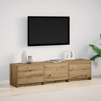 vidaXL TV Cabinet with LEDs with Drawer Artisian Oak 165 x 34 x 40 cm