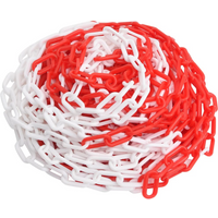 vidaXL Warning Chain Red and White 30 m Ø8 mm Plastic