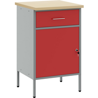 vidaXL Work Bench with Drawer with Lock Red and Grey 50 x 55 x 85 cm