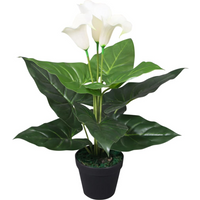 vidaXL Artificial Calla Lily Plant with Pot 45 cm White