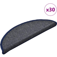 vidaXL Stair Mats 30 pcs 56x17x3 cm Dark Grey and Blue Half Round