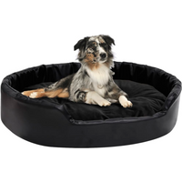 vidaXL Dog Bed Black 90x79x20 cm Plush and Faux Leather
