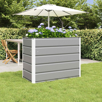 vidaXL Planter Light Grey 100 x 50 x 77 cm Galvanised Steel