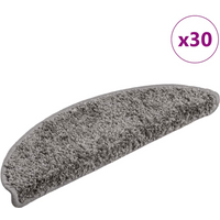 vidaXL Stair Mats 30 pcs 56x17x3 cm Grey Half Round