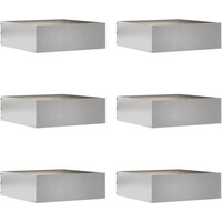 vidaXL Lawn Edging 6 pcs Silver 40 x 40 x 13 cm Stainless Steel