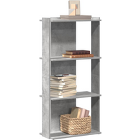 vidaXL Bookcase 3-Tier Concrete Grey 60x30x120 cm Engineered Wood