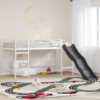vidaXL Kids'Loft Bed Frame with Slide White and Anthracite