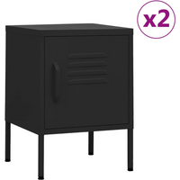 vidaXL Nightstands 2 pcs Black 35x35x51 cm Steel