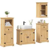vidaXL 4 Piece Bathroom Furniture Set Corona Solid Wood Pine