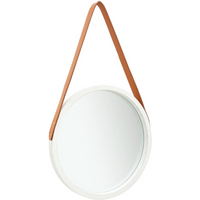vidaXL Wall Mirror with Strap 40 cm White