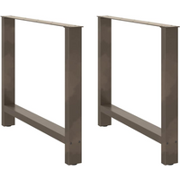 vidaXL Dining Table Legs Natural Steel 2 pcs 100x(72-73) cm Steel