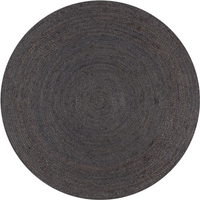 Handmade Rug Jute Round Dark