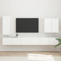 vidaXL TV Wall Cabinet Set Wall-mounted 6 pcs White