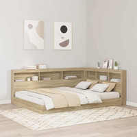 vidaXL Storage Headboard with Shelf Sonoma Oak 150 cm Engineered Wood