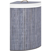 vidaXL Bamboo Corner Laundry Basket Grey 60 L