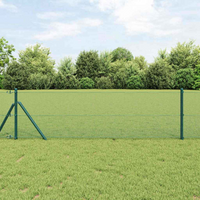 vidaXL Fence Post Green 10 x 0.6 m (12 x 12 mm mesh) Steel and PVC