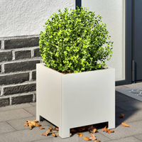 vidaXL Garden Planter White 30x30x30 cm Steel