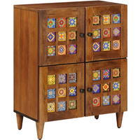 vidaXL Sideboard with Storage Walnut 60 x 33 x 75 cm Solid Mango Wood