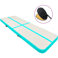 vidaXL Inflatable Gymnastics Mat with Pump 600x100x20 cm PVC Green