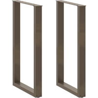 vidaXL Bar Table Legs U-Shaped 2 pcs Natural Steel 60x(100-101) cm Steel