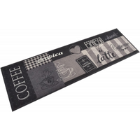 vidaXL Kitchen Rug Washable Coffee Black 45x150 cm Velvet