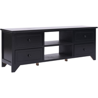 vidaXL TV Cabinet Black 108x30x40 cm Solid Paulownia Wood