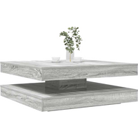 vidaXL Coffee Table 360-Degree Rotatable Grey Sonoma 90x90x34.5 cm