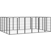 vidaXL 20-Panel Dog Playpen Black 50x100 cm Powder-coated Steel