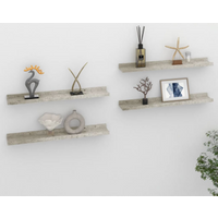 vidaXL Wall Shelves 4 pcs Concrete Grey 60x9x3 cm