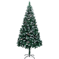 vidaXL Artificial Christmas Tree with Pine Cones and White Snow 240 cm