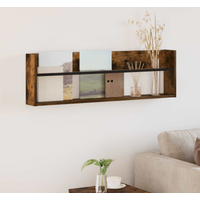 vidaXL Magazine Rack Smoked Oak 100 x 12 x 30 cm Engineered Wood