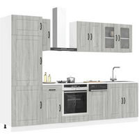 vidaXL 8 Piece Kitchen Cabinet Set Kalmar Grey Sonoma Engineered Wood
