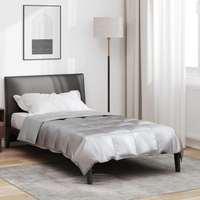 vidaXL Summer Duvet Silver 200 x 155 cm Satin and Microfiber