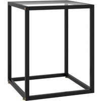 vidaXL Coffee Table Black with Tempered Glass 40x40x50 cm