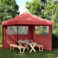 vidaXL Foldable Party Tent Pop-Up with 2 Sidewalls Burgundy