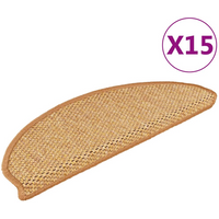 vidaXL Stair Mats Self-adhesive Sisal-Look 15 pcs 65x21x4 cm Sisal