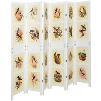 vidaXL Romdivider Panel Folding White 212 x 165 cm MDF