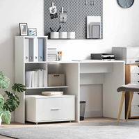 vidaXL Desk with Drawer White 131.5 x 50 x 106.5 cm Engineered Wood