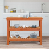 vidaXL Work Bench Wax brown 110.5 x 50 x 80 cm Solid pine wood