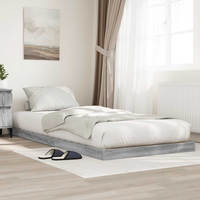 vidaXL Floor Bed Frame Grey Sonoma 96.5 x 200 cm Engineered Wood