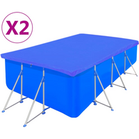 vidaXL Pool Covers 2 pcs PE Rectangular 90 g/sqm 394x207 cm