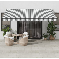 vidaXL Manual Retractable Awning Anthracite and White 450x350 cm