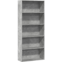 vidaXL Book Cabinet Concrete Grey 80x30x189 cm Engineered Wood