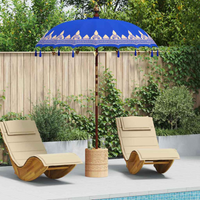 vidaXL Balinese Parasol Blue (180-190) x 260 cm Cotton and Wood